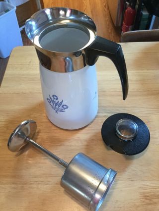Vintage Corning Ware Blue Cornflower 10 - Cup Stove Top Coffee Pot P - 149