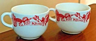 2 Le Comptoir De Famille Oversized Mugs Cups France Le Petit Dejeuner Red 24 Oz