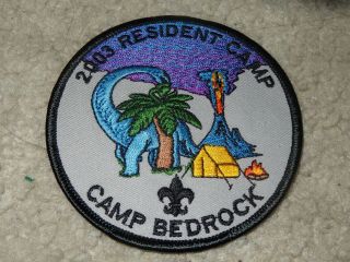 Boy Scout Bsa 2003 Camp Bedrock Resident Camp Webelos Cub Council Dinosaur Patch