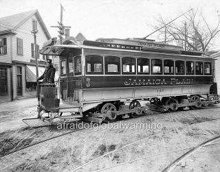 Photo.  1930s.  Boston,  Ma.  Jamaica Plain Railroad Surface Car