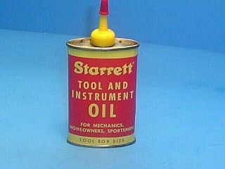Vintage Starrett Tool And Instrument Household Oiler Tin Oil Can