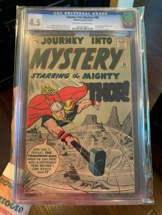 Journey Into Mystery 86 Cgc 4.  5 Ow/w Pages 1st Zarko 2nd Odin With Ow - White