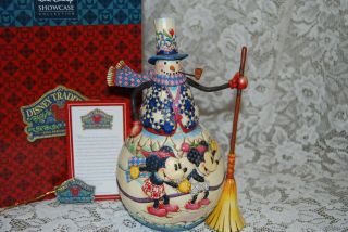 Jim Shore Heartwood Creek Disney Traditions Mickey & Minnie Mouse Snowman W/box
