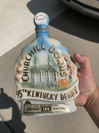 Vtg 1969 Churchill Downs 95th Kentucky Derby Aristides Jim Beam Whiskey Decanter