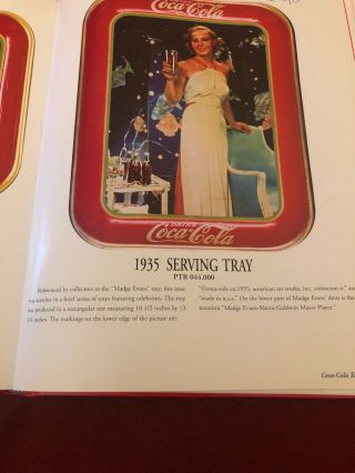 1935 Coca Cola Soda Metal Serving Tray W/ LADY MADGE EVANS VINTAGE AU 3