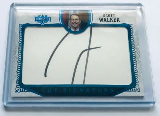 Decision 2016 Scott Walker Cut Signature Autograph Card Series 1 Blue Foil