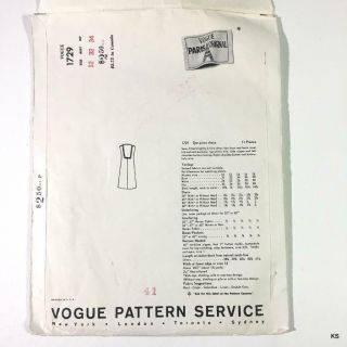 1960s VOGUE Paris Sewing Pattern 1729 Jacques HEIM Dress Sz 12 Vintage 3