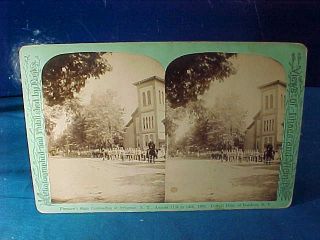 1885 Firemens Parade At Syracuse Ny Stereoview Photo Card Cornell Hose Co