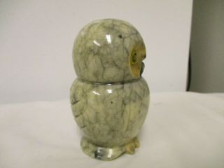 Italy Hand Carved Alabaster Marble Owl Bird Figurine or Paperweight 2