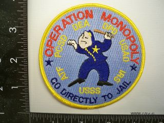 Federal Dea Op Monopoly Patch Irs Usss Atf Pcso Usao Detroit,  Mi Police Drug Tf