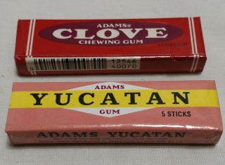 1 Pack Full Adams Clove Chewing Gum & 1 Yucatan Vintage 1980s
