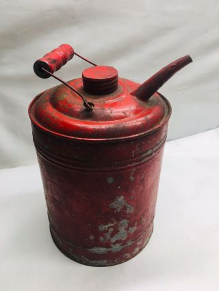 Vintage Gasoline Red 1 Gallon Can Gas Can Kerosene Water Can