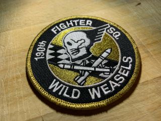 1980/1990s? Us Air Force Patch - 190th Fighter Squadron Wild Weasels -
