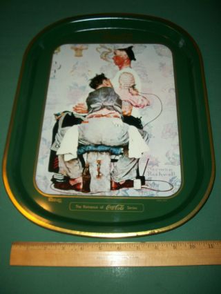 Vintage Advertising Coca - Cola Tray Norman Rockwell’s “after The Tattoo Artist” B