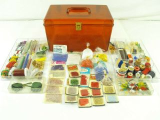 Amber Wilson Wil - Hold Sewing Box Full Of French Bead Flower Making Supplies Usa