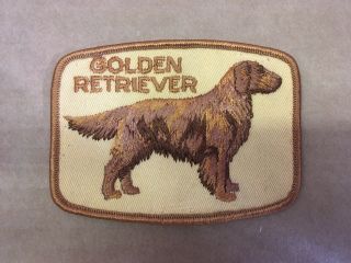 Vintage Golden Retriever Embroidered Patch,  2 7/8 " X4 "