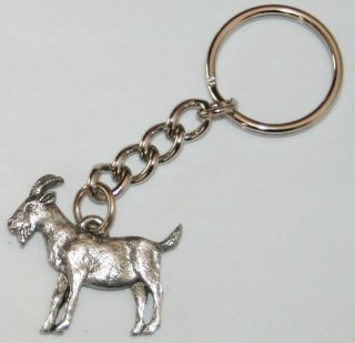 Goat Fine Pewter Keychain Key Chain Ring Usa Made