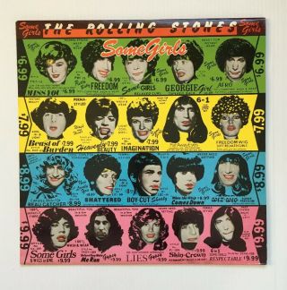 Rolling Stones Some Girls Rare 1978 Holland Orange Vinyl Lyric Insert
