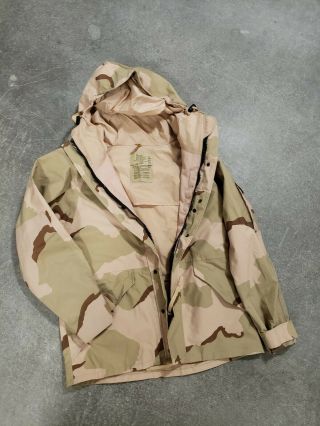 Us Army/ Air Force 3 Color Desert Rain Coat Jacket Sz Medium Reg