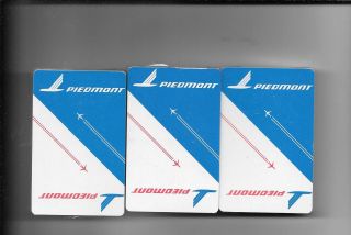 Three Decks Of Piedmont Airlines Playing Cards