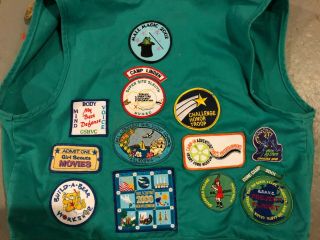 Girl Scout Vest,  Patches And Badges 200 - 2002 Grand Canyon,  Huron Valley