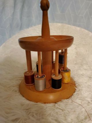 “vintage Thread Holder” /spool/sewing/stand/caddy/wood