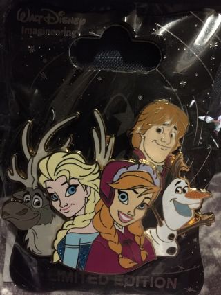 Wdi Mog Disney Character Cluster Pin Frozen Elsa Anna Kristoff Sven Olaf Le 250