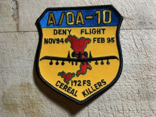 1995? Us Air Force Patch - A/oa - 10 Deny Flight 172nd Fs Cereal Killers -