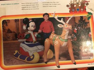 Rare HTF Disney Mickey Mouse Sleigh Set Inflatable 1989 Intex Recreation Blow Up 3