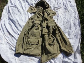 Vintage Hooded U.  S.  Military Field Jacket With Internal Backpack - Large
