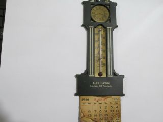 Sinclair Gas Oil Advertising Thermometer With 1956 Calendar Alex Hawn