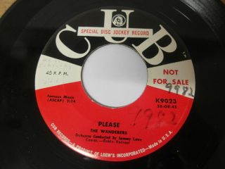 Rare 7  Promo - The Wanderers Please - Shadrach 1959 Special Disc Jockey Rec