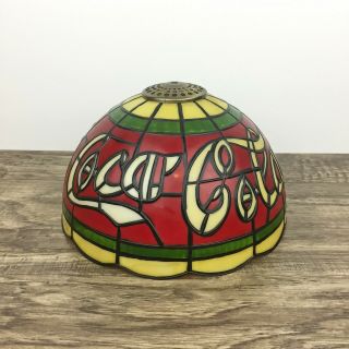 Vintage Coca - Cola Stained Glass Tiffany Style Plastic Lamp Shade 10 Inches Wide