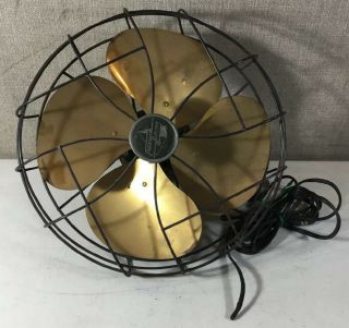 Emerson Electric 6250 - Af Brass Blade Oscillating Fan Missing Base As - Is