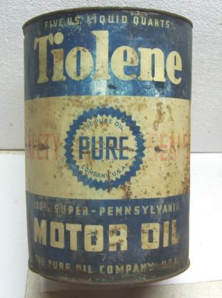 $$$ - - 5 Quart Qt Five Old Pure Soldered Seam Can - Hard To Find - Rough