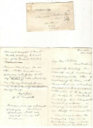 1848 Stampless Cover And Letter To Ireland