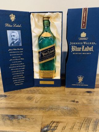 Johnnie Walker Blue Label Box W/ Empty Bottle 750 Ml,  75cl.