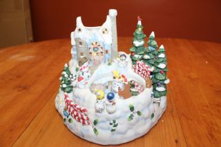 Partylite P7651 Snowbell Candle Holder Music Box In The Box Euc