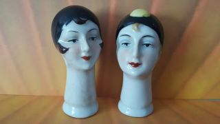 Art Deco Dressel & Kister Style " Pierrot And Pierrette " Clown Pin Cushion Dolls