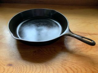 Wagner Ware Unmarked 10 Cast Iron Skillet Fry Pan 11 - 3/4 Inch Screw Handle