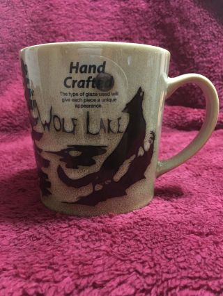 Wolf Lake Hand Crafted Ceramic Coffee Cup Mug 16 Oz