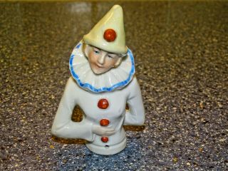 Antique Vintage Half Doll Pin Cusion Doll Clown / Pierrot German Art Deco