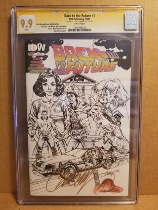 Back To The Future 1 Cgc 9.  9 Ss Signed J.  Scott Campbell Sketch Variant