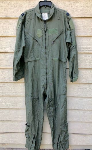 Us Air Force Usaf Nomex Fire Resistant Flight Suit Green Cwu - 27/p - 46r.