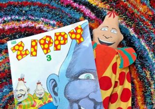 Doll From Crazy Times: Zippy The Pinhead 16.  5 " Plus Comic Book