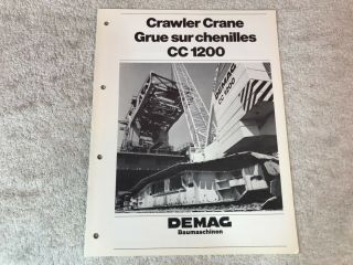 Rare 1970s Mannessman Demag Crawler Crane Cc1200 Foreign Dealer Brochure