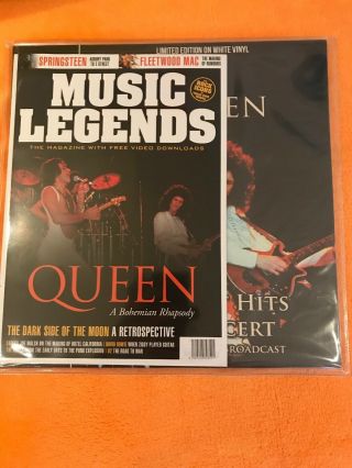 Queen Greatest Hits In Concert Ltd Edn White Vinyl Lp Cplvny336 Line W/ Mag