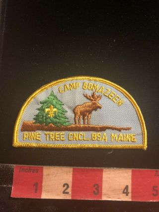 Vtg Pine Tree Council Boy Scout Bsa Maine Camp Bomazeen Patch 99n4