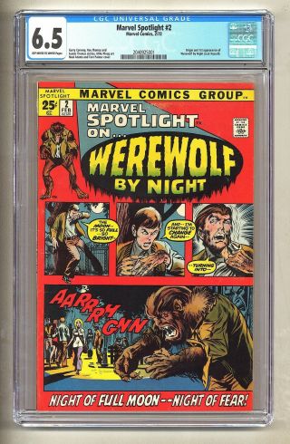 Marvel Spotlight 2 (cgc 6.  5) Ow/w P; Origin/1st App.  Werewolf By Night (c 26158