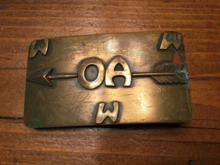 Oa - Bsa Order Of The Arrow - Brass Belt Buckle